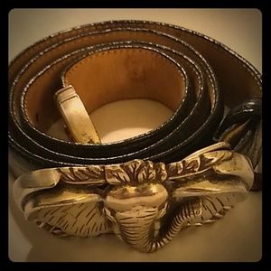 Unique unisex elephant belt buckle and belt